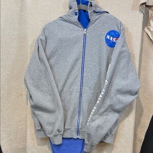 Jerzees NuBlend Blue and White Hoodie